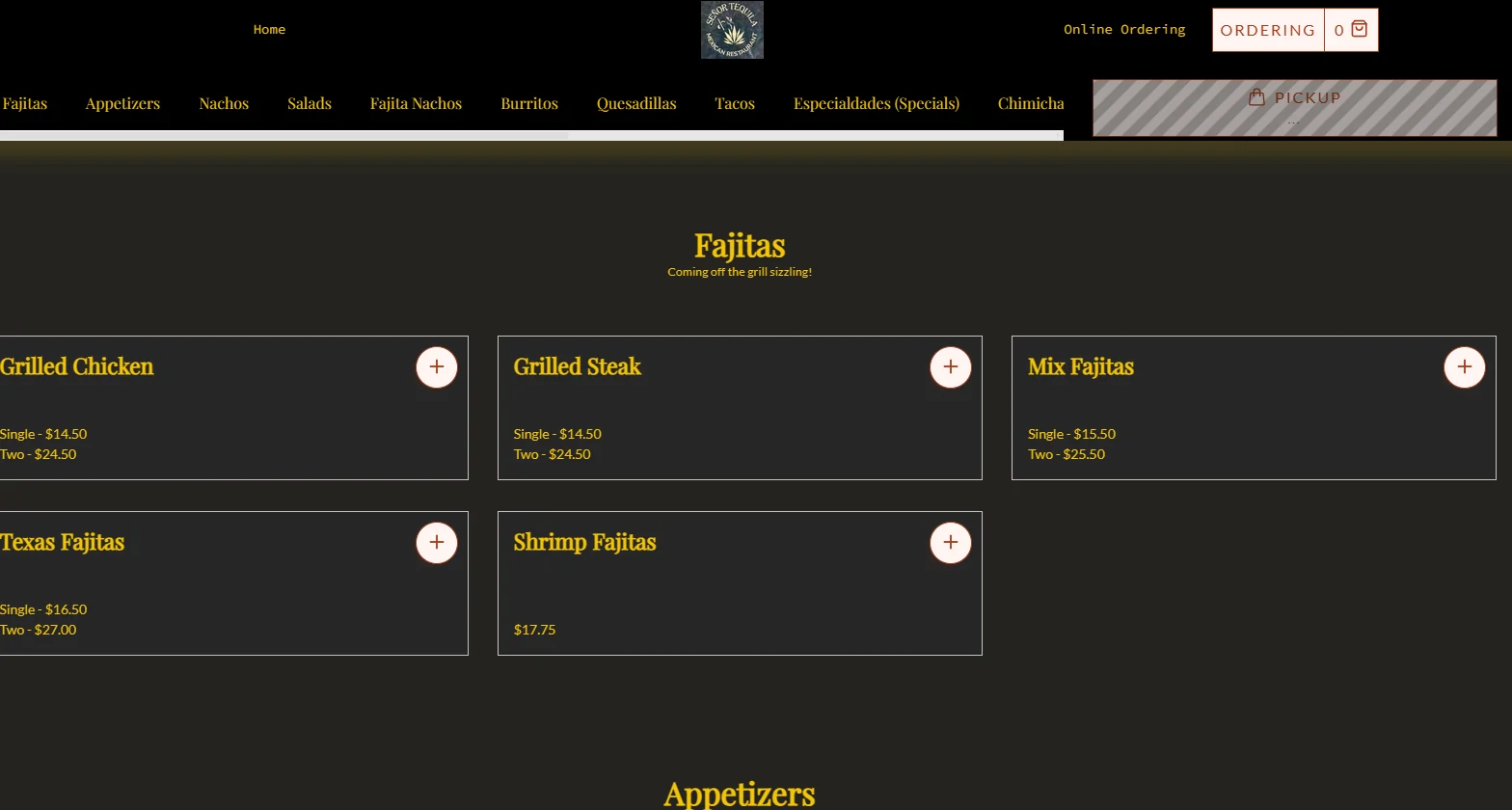 Señor Tequila · Online ordering project