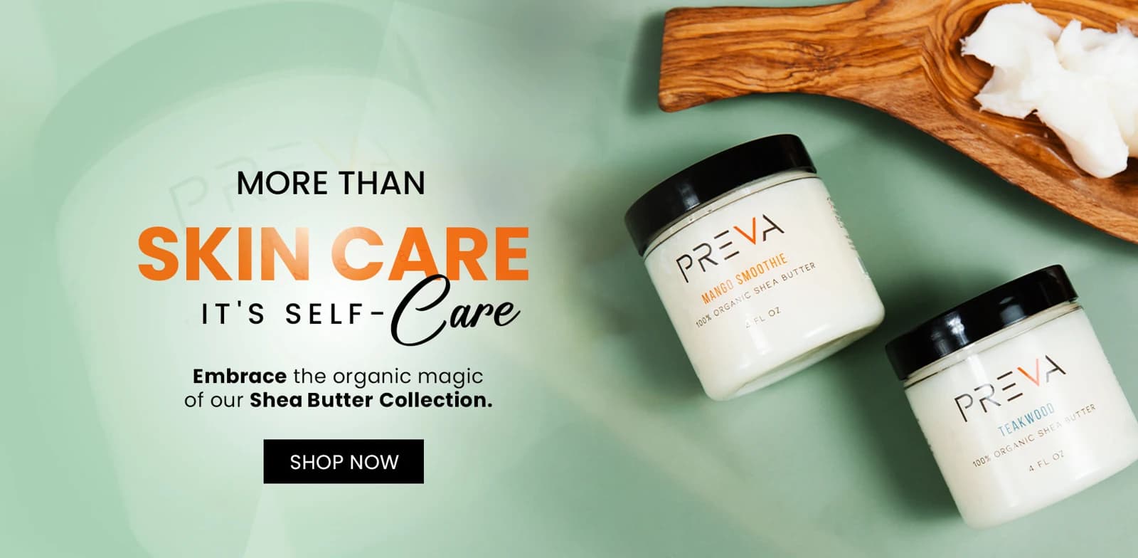 Preva Body skincare product presentation from the original storefront