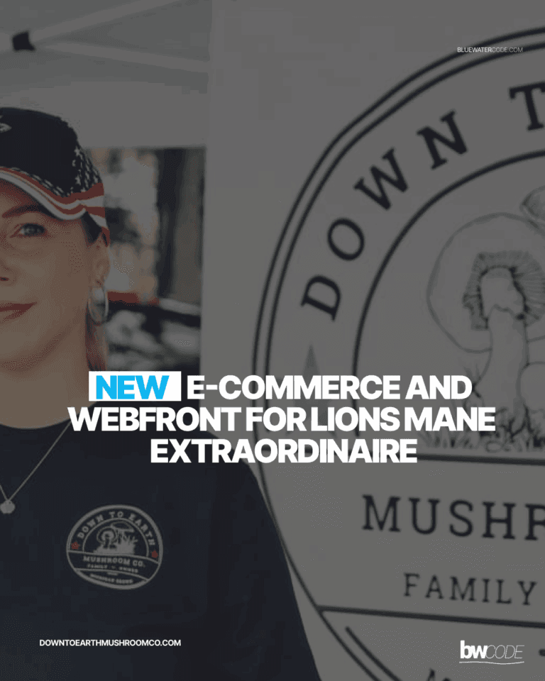 Down to Earth Mushroom Co. ecommerce and website promotional graphic